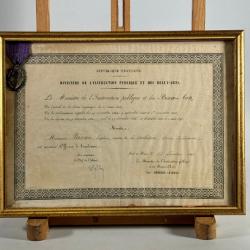 Palmes Académiques 1899 - Médaille d'Officier, Eugène Bisson, Maire de La Hallotière