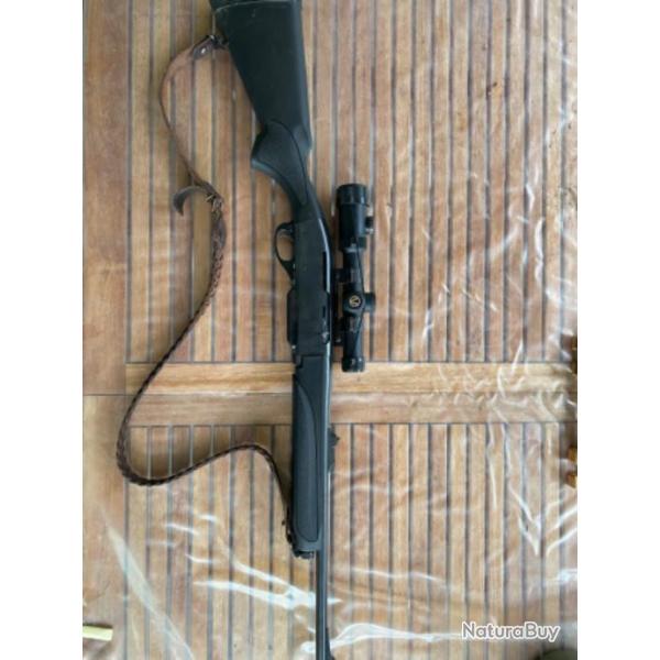 Remington semi auto cal 280 rm modle 750 avec lunette de battue.