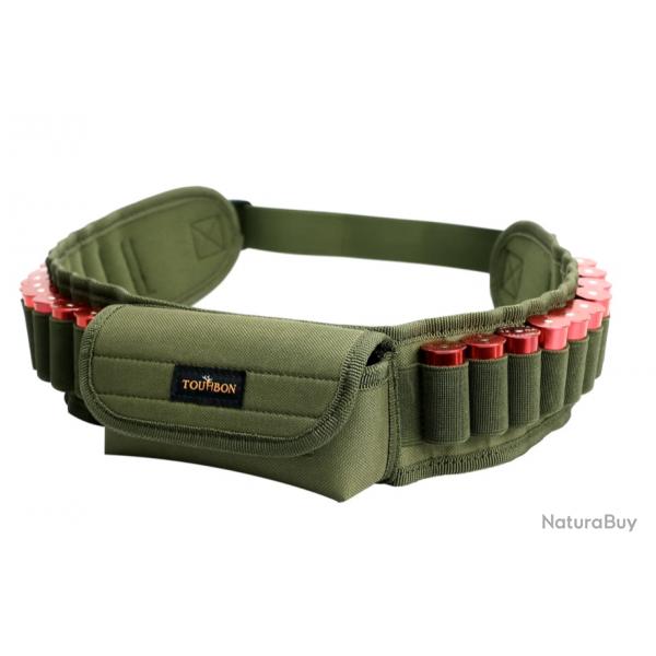 Tourbon Ceinture de Support de Munitions Calibre 12/16/20 - Bandoulire de Tir avec 20 Balles