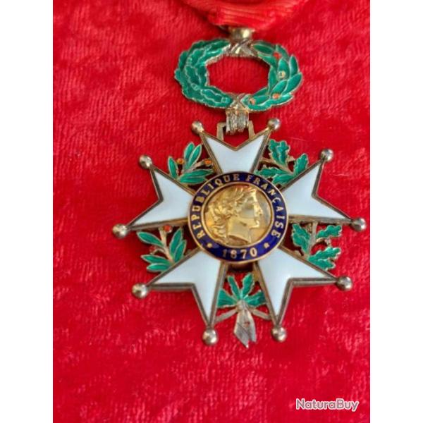 Croix d'officier de la lgion d'honneur en vermeil III rpublique 4 WW2 TBE