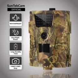 SunTekCam 1080P Caméra de Chasse Led Infrarouge 850nm IP65 Etanche 120 Degrés Grand Angle 14MP Camo