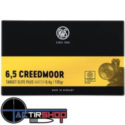 Munition RWS Target Elite Plus 6,5 Creedmoor 8,4g/130gr par 20