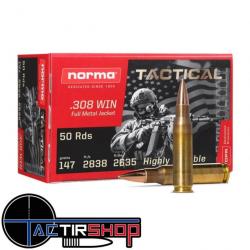 Munition Norma 308 Win. Tactical 147gr Boite de 50