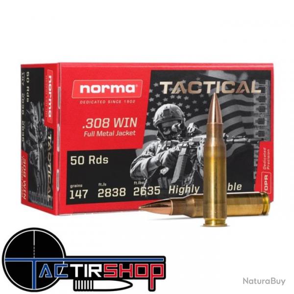 Munition Norma 308 Win. Tactical 9,5g Boite de 50