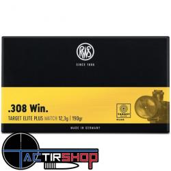 Munition RWS Target Elite Plus .308 Win 12,3G / 190g boite de 20