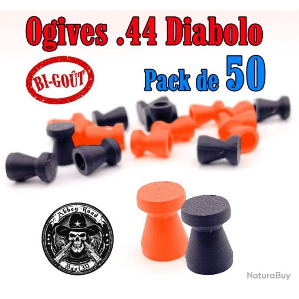 Balle tir rduit .44 ogive bigout haute visibilit diabolo plastique - Pack de 50 - Bast3D