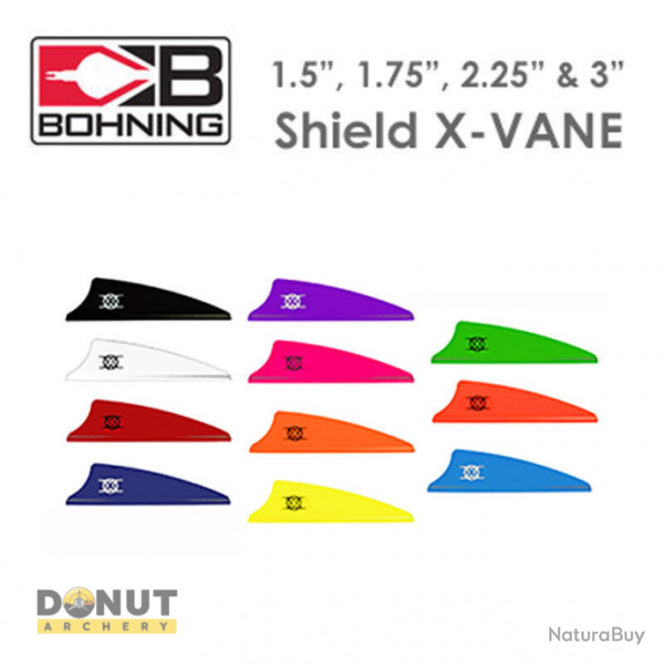 Plume Plastique BOHNING X Vane Shield - 1.5 Pouces / Noir