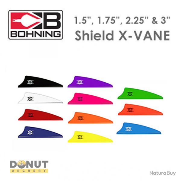 Plume Plastique BOHNING X Vane Shield - 3.5 Pouces / Blanc