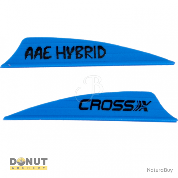 Plume de flche Plastique Cross-X Hybrid (par 50) - 1.85 Pouces / Bleu