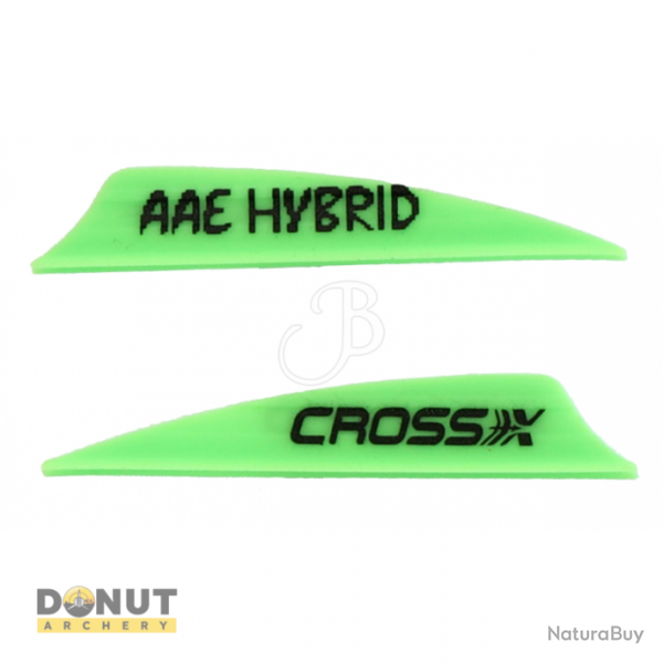 Plume de flche Plastique Cross-X Hybrid (par 50) - 1.85 Pouces / Vert Fluo