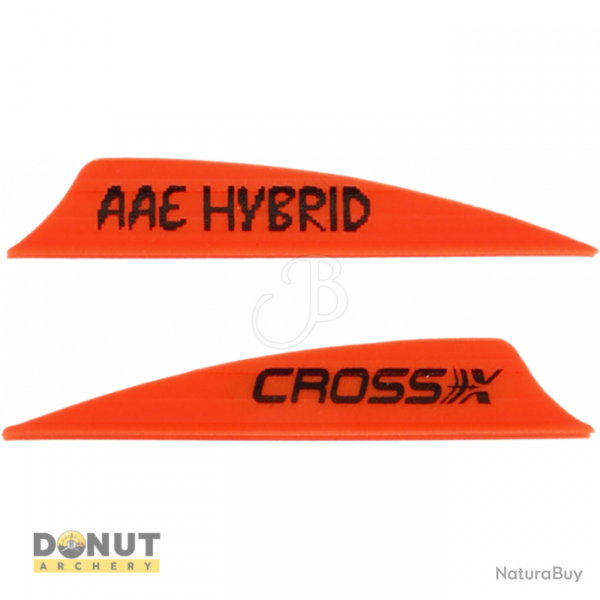 Plume Plastique Cross-X Hybrid (par 50) - 1.85 Pouces / Orange Fluo