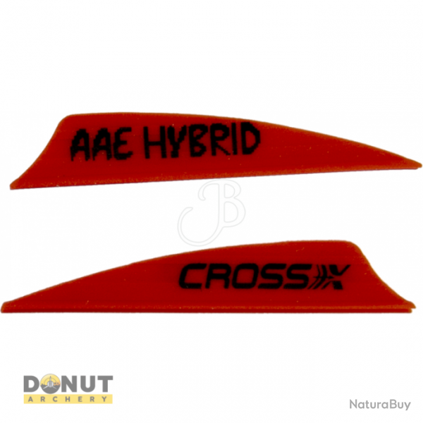 Plume Plastique Cross-X Hybrid (par 50) - 1.85 Pouces / Rouge