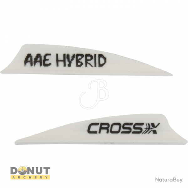 Plume Plastique Cross-X Hybrid (par 50) - 1.85 Pouces / Blanc