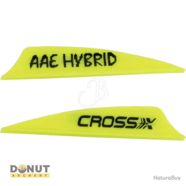 Plume Plastique Cross-X Hybrid (par 50) - 1.85 Pouces / Jaune