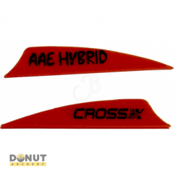 Plume Plastique Cross-X Hybrid (par 50) - 2 Pouces / Rouge