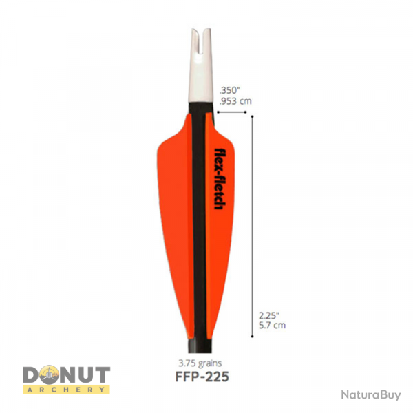 Plume de flche Plastique Flex-Fletch FFP225 - Jaune fluo