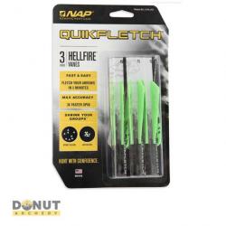 Plume Plastique NAP Quifletch Hellfire (Par 6) - 3 Pouces / Blanc/Vert/Vert