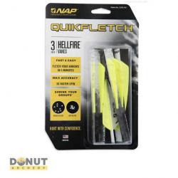 Plume Plastique NAP Quifletch Hellfire (Par 6) - 3 Pouces / Blanc/Jaune/Jaune