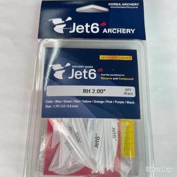 Plumes de flche JET6 Archery Vane 2023 - 2 Pouces / Blanc / Gaucher
