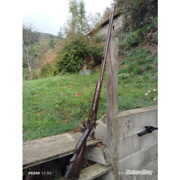 Fusil De Chasse  bourre et  Percussion  Crosse Sculpte XIXe