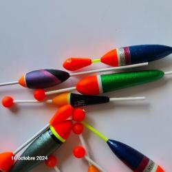 Lot de 11 flotteurs à coulisse différents et de poids différents