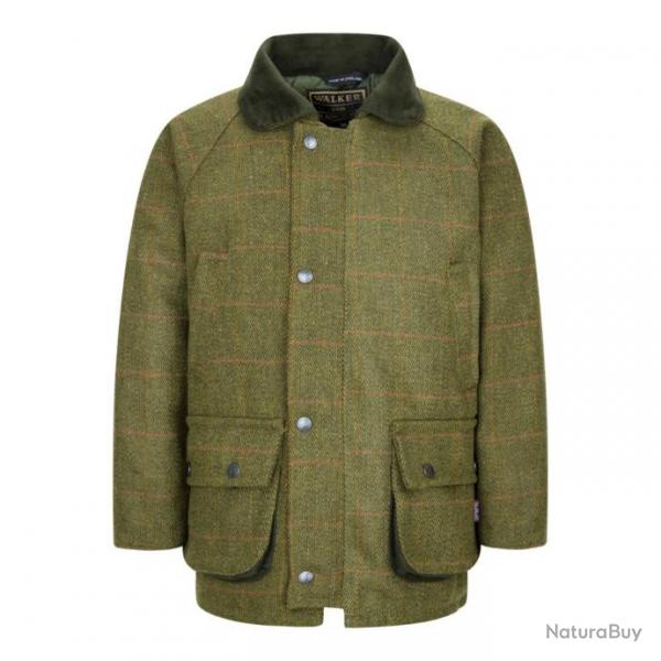 Manteau enfant en tweed - Vert fonc 4/5 ans