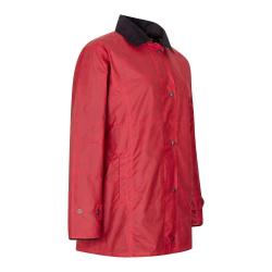 Manteau huilé femme Rouge Touche de couleur et protection