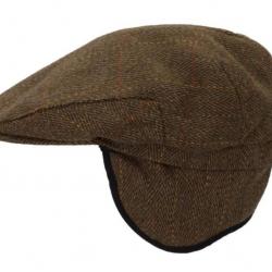 Casquette à rabat tweed marron H F oreillettes cm