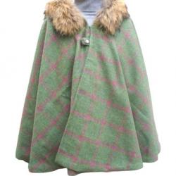 Cape Mahault - Tweed vert et carreaux roses U