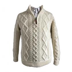 Pull Enfant Zippé Blanc - Laine Douce & Fermeture Pratique 2/3 ans