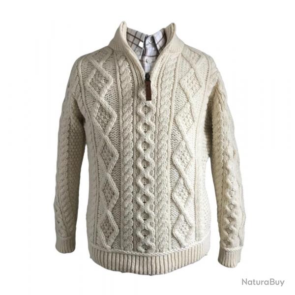 Pull Enfant Zipp Blanc - Laine Douce & Fermeture Pratique 2/3 ans