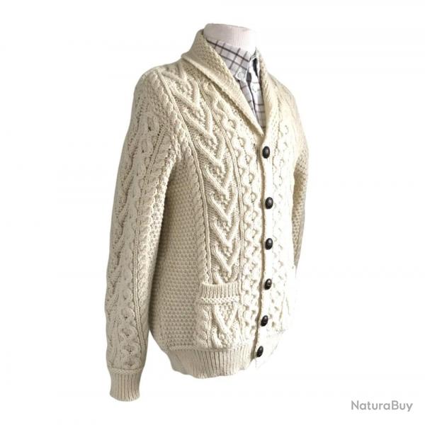 Gilet blanc enfant 100% pure laine 9/10 ans