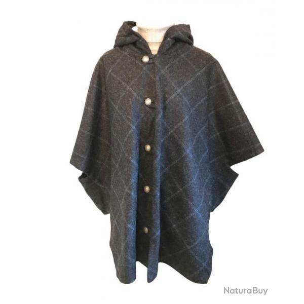 Cape Laveline CITY rversible - Tweed Gris carreaux bleus U