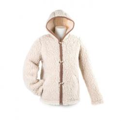 Veste à capuche mouton adulte unisexe 100 laine de mouton