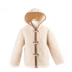 Veste Enfant à Capuche - Laine de Mouton 100 % - Chaleur & Douceur 3/4 ans