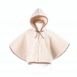 Poncho Enfant en Laine de Mouton - Capuche Douillette & Chaleureuse 0/2 ans