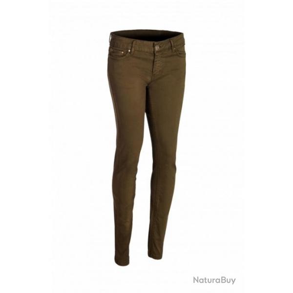 Pantalon femme droit vert sapin