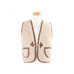 Gilet Enfant Sans Manches en Laine de Mouton Naturelle - Chaleur et Confort 5/6 ans