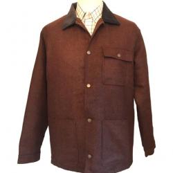 Veste surchemise mixte laine marron