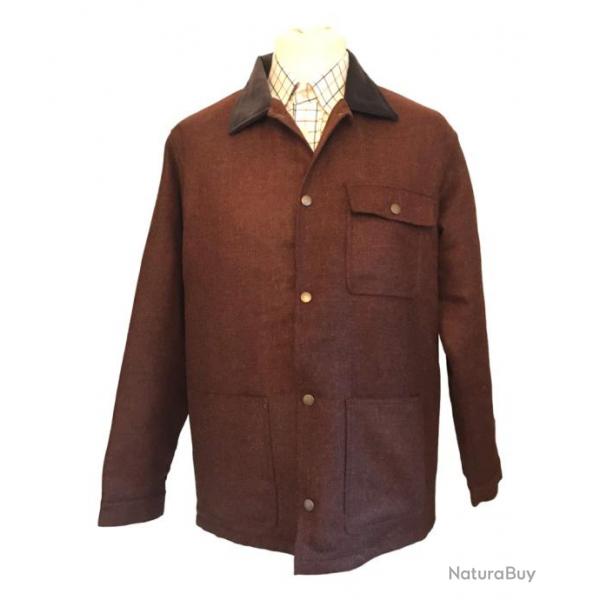 Veste surchemise mixte laine marron