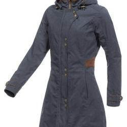 Manteau femme en toile bleu marine