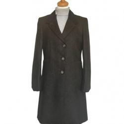 Manteau Isabella en tweed Green Herringbone