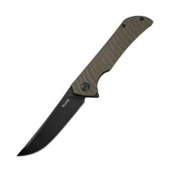 Couteau RUIKE P122-MB Black Manche Micarta Lame Acier 14C28N Black Liner Lock Clip RKEP122MB