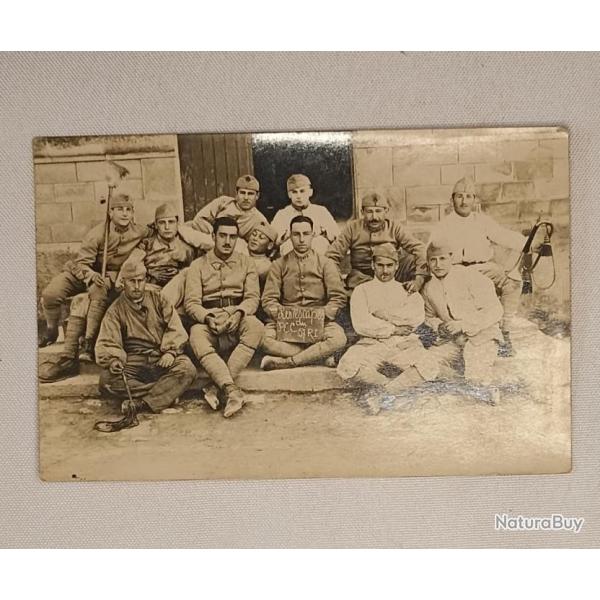 Carte photo groupe soldats 57me RI Libourne