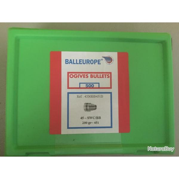 Ogives Balleurope 45 SWC/BB 200gr