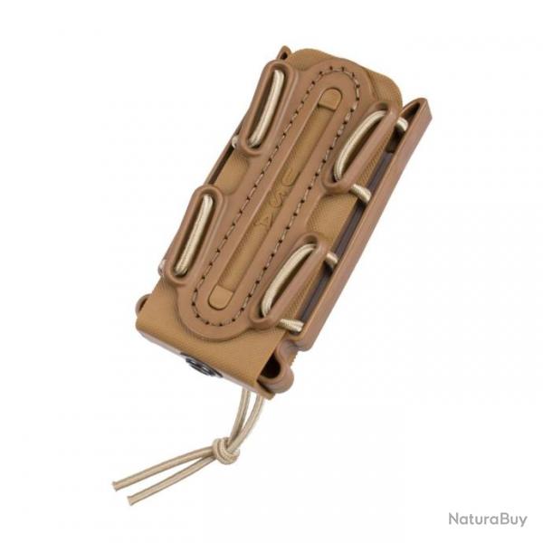 Porte chargeur G-CODE - Pistolet - Scorpion Soft Shell - Tall ( haut ) Tan Clip P1 molle + couplage