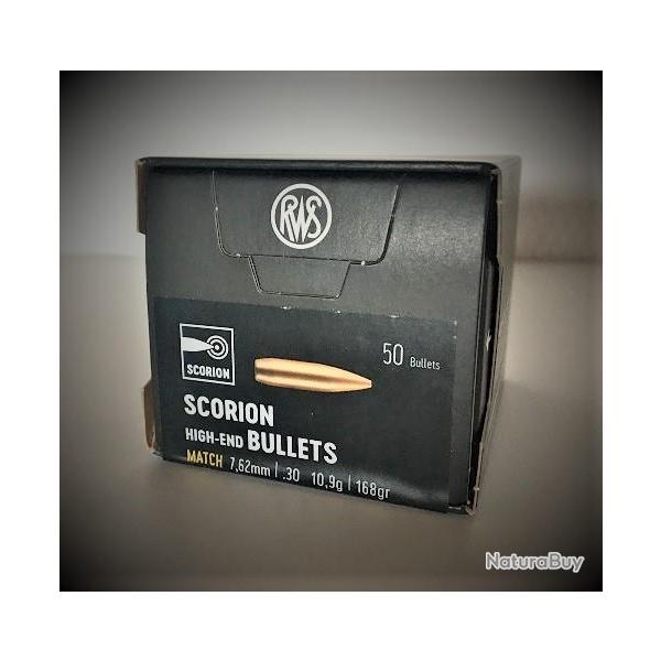 RWS Scorion High-End Bullets - cal. 7.62/ .30 - 168gr - boite de 50