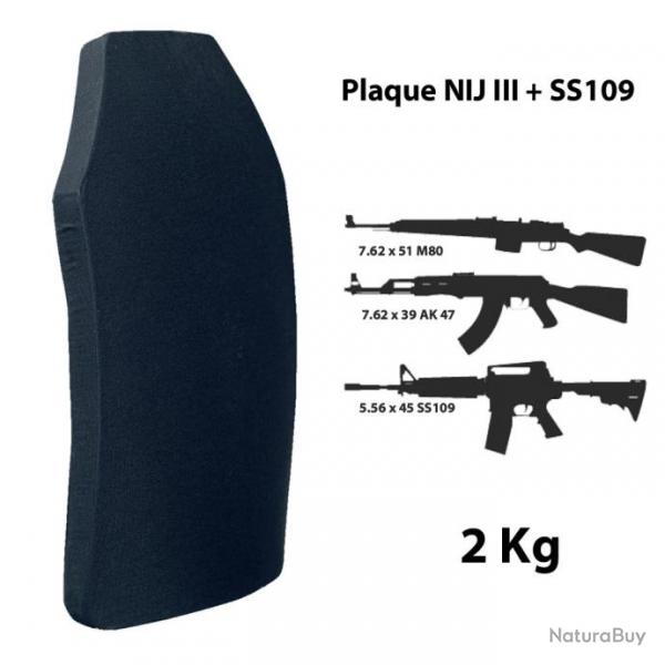 Plaque balistique NIJ III+ SS109 Multi curve