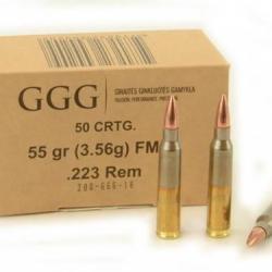 Cartouches GGG .223 Rem. FMJ 55gr - Lot de 500