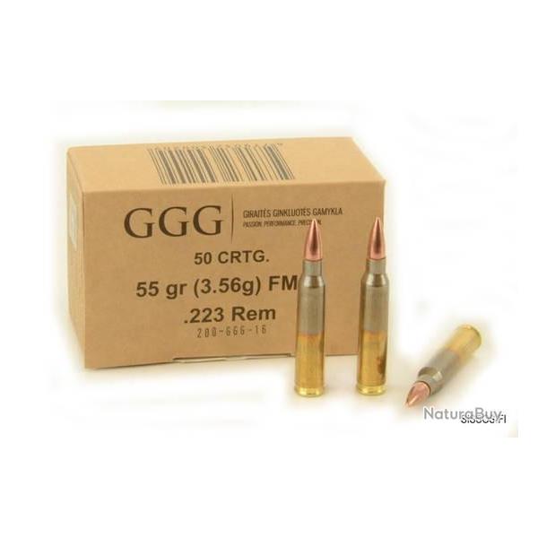 Cartouches GGG .223 Rem. FMJ 55gr - Lot de 500